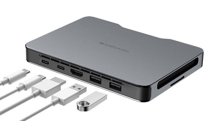 Hátul: 1x Thunderbolt 4 (40 Gbps), 1x USB4 (40 Gbps), 1x HDMI 2.0 (18 Gbps), 2x USB-A 3.2 Gen2 (10 Gpbs) (forrás: Khadas)