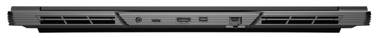 Hátoldal: hálózati csatlakozó, USB 3.2 Gen 2 (USB-C), HDMI 2.1, Mini DisplayPort 1.4a, Gigabit Ethernet (2,5 GBit/s)