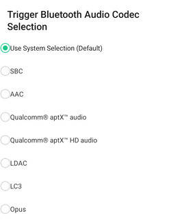 Elérhető Bluetooth audio codec-ek