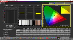 CalMAN ColorChecker (profil: sRGB, cél színtér: sRGB)