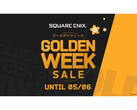 A Square Enix 2025-ös Golden Week Sale promóciós képe: Golden Week vastag betűkkel, alul pedig az esemény dátumaival. (Kép forrása: Square Enix)