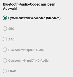 Elérhető Bluetooth audio codec-ek