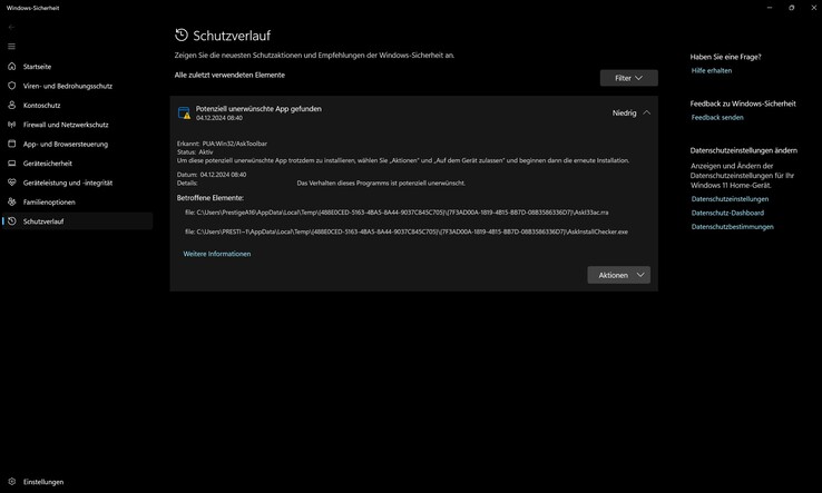 A Windows Defender azonnal felismeri az előre telepített nem kívánt szoftvereket