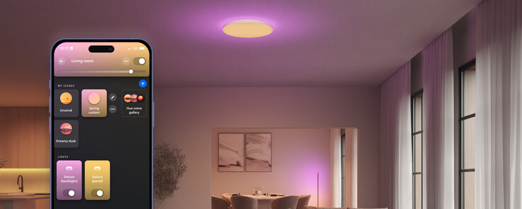 A Philips Hue Datura mennyezeti lámpák a Philips Hue alkalmazáson keresztül vezérelhetők. (Kép forrása: Philips Hue)