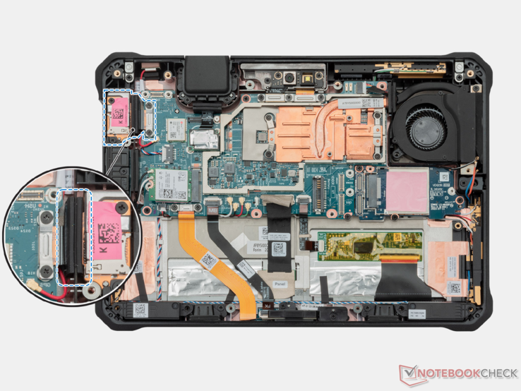 Latitude a 7030 Rugged Extreme belső részei (Forrás: Dell)