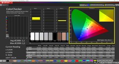 CalMAN ColorChecker (profil: sRGB, célszíntér: sRGB)