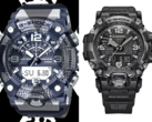 A kiszivárgott Casio G-Shock Mudmaster GG-B100X (balra) és a magasabb kategóriás G-Shock GWG-2000 (jobbra) várhatóan számos közös tulajdonsággal rendelkezik. (Kép forrása: @geesgshock on Instagram / Casio)