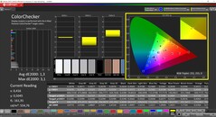 CalMAN ColorChecker (profil: sRGB, cél színtér: sRGB)