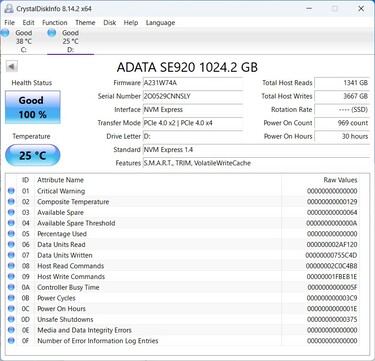 Az ADATA SE920 PCIe 4.0 x2-vel működik