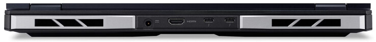 Hátoldal: hálózati port, HDMI 2.1, 2x Thunderbolt 4 (USB-C; Power Delivery, DisplayPort)