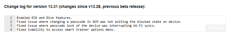 A Garmin Enduro 3 és a kapcsolódó okosórák 13.31-es béta verziójának változásnaplója. (Kép forrása: Garmin)