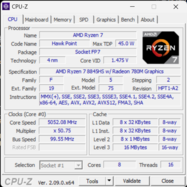 CPU-Z főoldal