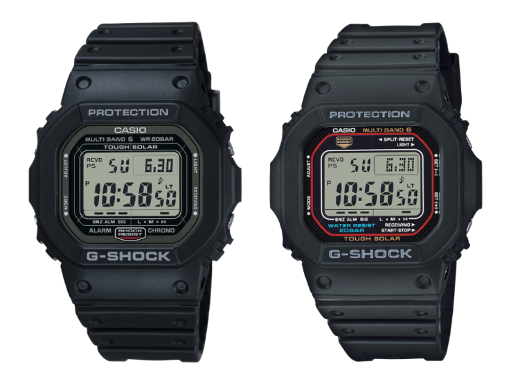 A Casio G-Shock GW5000U-1 óra (balra) és a GWM5610U-1 óra (jobbra). (Kép forrása: Casio)