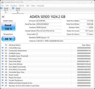 Az ADATA SE920 PCIe 4.0 x4-gyel működik