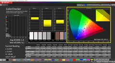 CalMAN ColorChecker (Profil: P3, Színtér: P3)