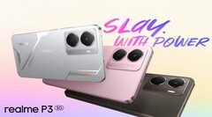 A Realme P3 5G Space Silver, Comet Grey és Nebula Pink színváltozatokban kapható (Kép forrása: Realme)