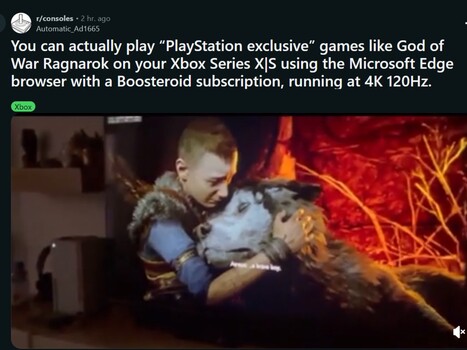 God of War Ragnarok játék Xbox konzolon (Kép forrása: screenshot, Console Gaming subreddit)