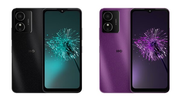 A HMD Aura Shadow Black és Electric Purple színekben kapható. (Kép forrása: HMD)