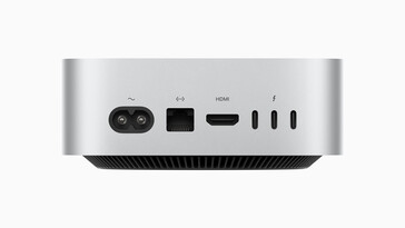 Hátul: tápkábel, Gigabit Ethernet, HDMI 2.1, 3x USB-C Thunderbolt 5 (120 Gbit/s, DisplayPort Alt mode 1.4) (kép: Apple)