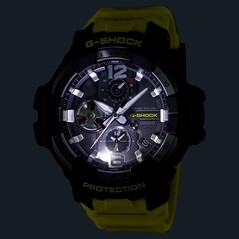 A Casio G-Shock Gravitymaster GRB300RY-1A9 kettős időmegjelenítéssel és napelemes töltéssel rendelkezik. (Kép forrása: Casio)