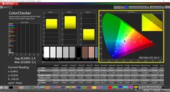 CalMAN ColorChecker (profil: Natív, cél színtér: P3)