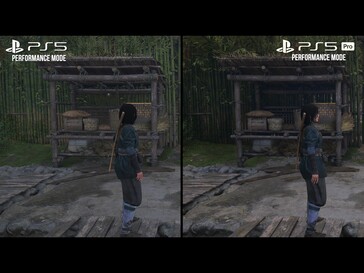 Assassin's Creed Shadows teljesítmény mód PS5 Pro vs PS5 összehasonlítás (Kép forrása: screenshot, Digital Foundry YouTube)