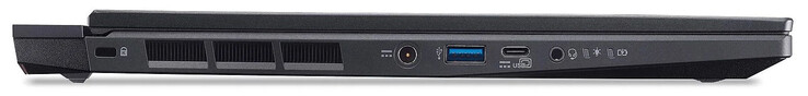 Bal oldal: USB 3.2 Gen 2 (USB-A), USB4 (USB-C; Power Delivery, DP Alt Mode), kombinált audiocsatlakozó